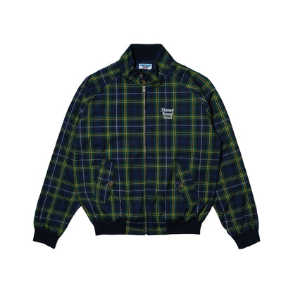 OE LOGO CHECK JACKET NAVY