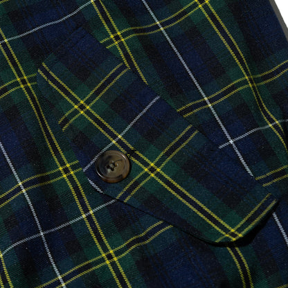 OE LOGO CHECK JACKET NAVY