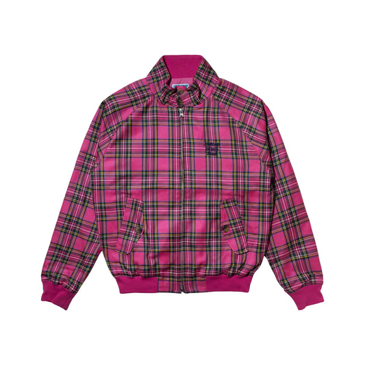 OE LOGO CHECK JACKET PINK