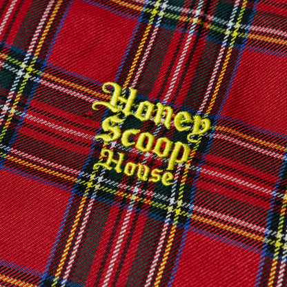 OE LOGO CHECK JACKET RED