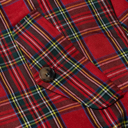 OE LOGO CHECK JACKET RED