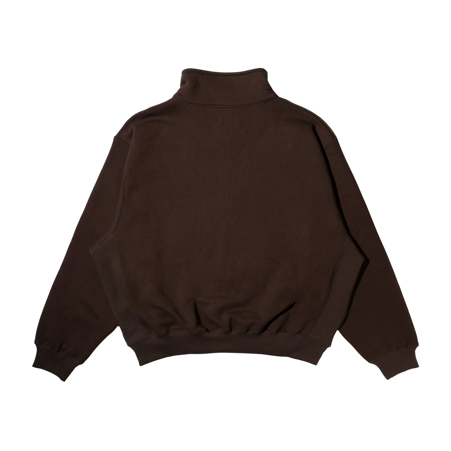 SQ LOGO QUARTER ZIP PULLOVER BROWN