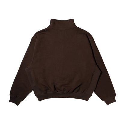 SQ LOGO QUARTER ZIP PULLOVER BROWN