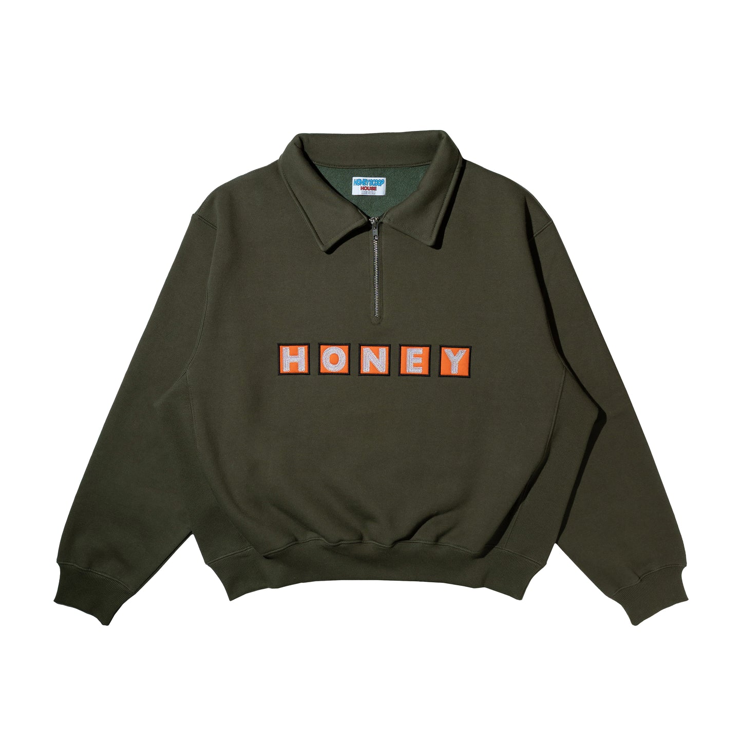 SQ LOGO QUARTER ZIP PULLOVER OLIVE