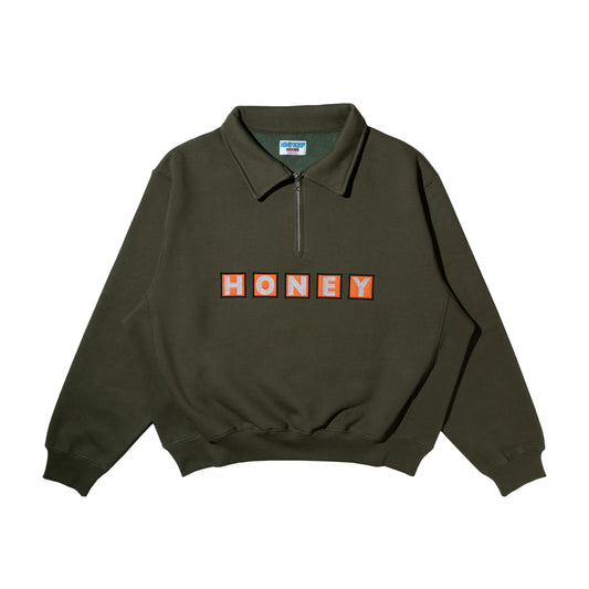 SQ LOGO QUARTER ZIP PULLOVER OLIVE