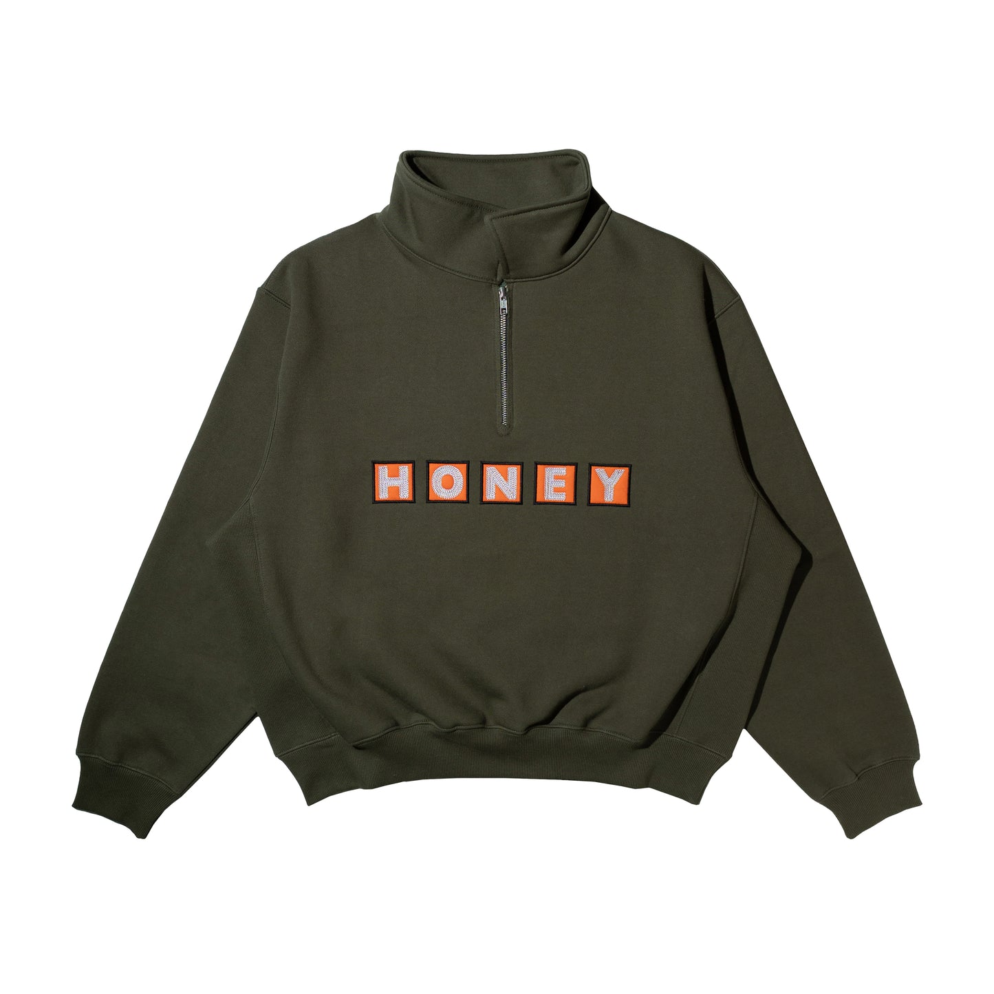 SQ LOGO QUARTER ZIP PULLOVER OLIVE