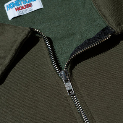 SQ LOGO QUARTER ZIP PULLOVER OLIVE