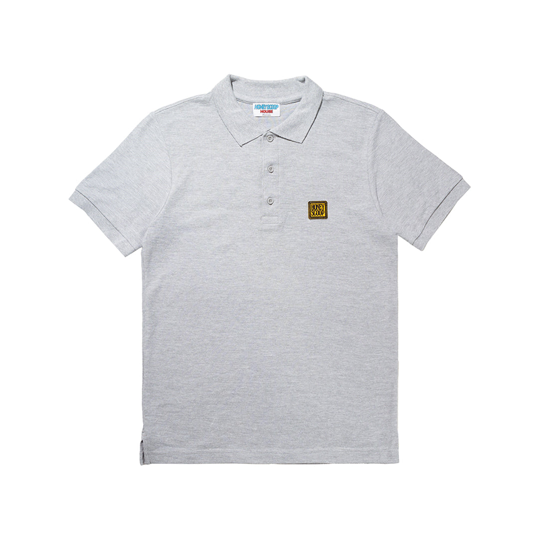 SQUARE PATCH S/S POLO SHIRT GREY